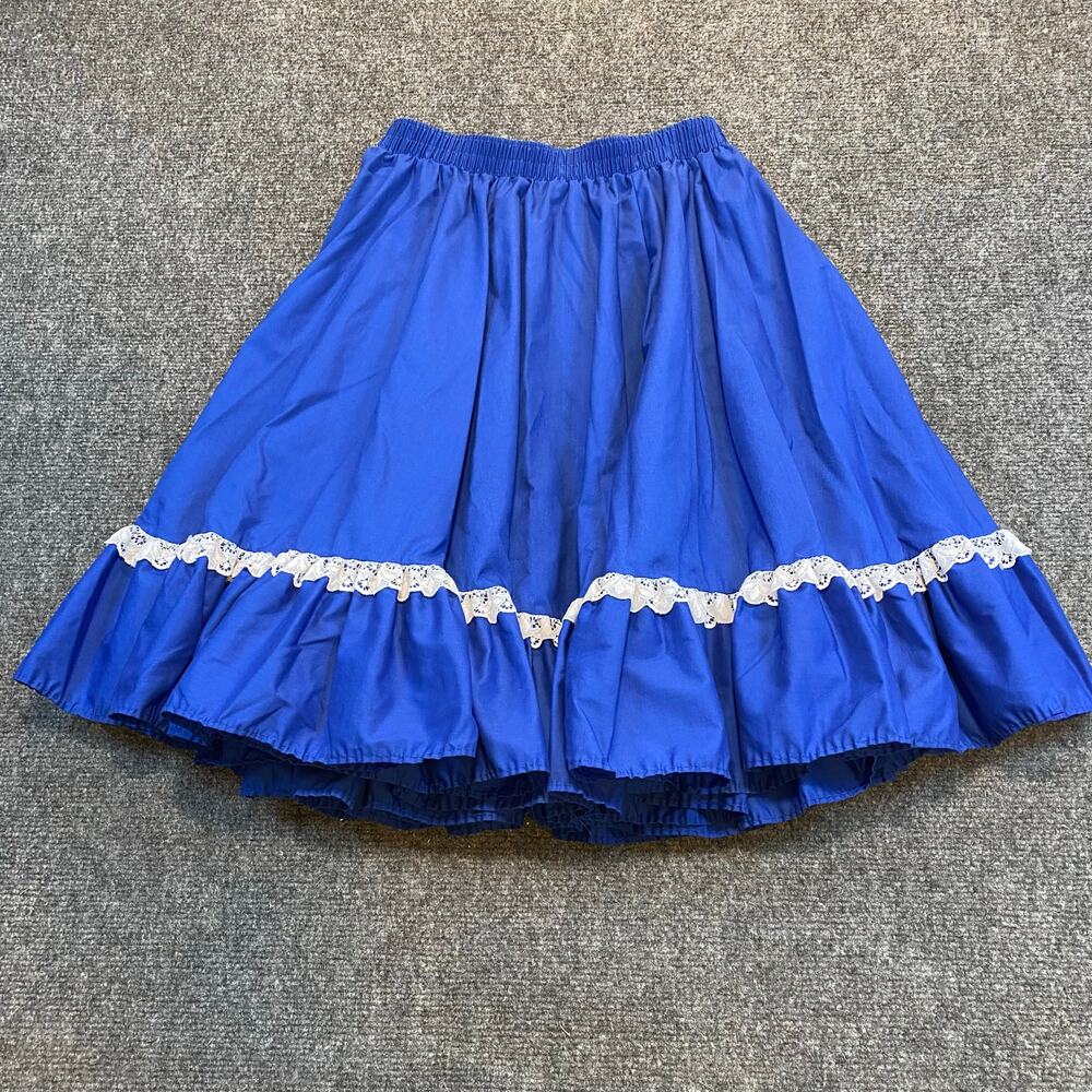 Vintage Partners Please Malco Modes Small Blue Full Square Dance Skirt Petticoat